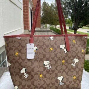 NWT Coach Snoopy Woodstock City Tote